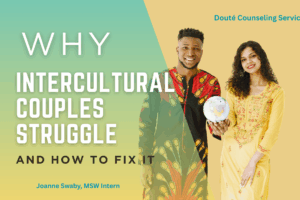 Intercultural couple facing relationship challenges and navigating cultural differences